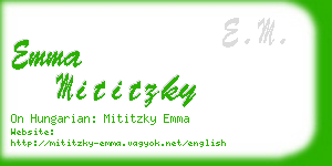 emma mititzky business card